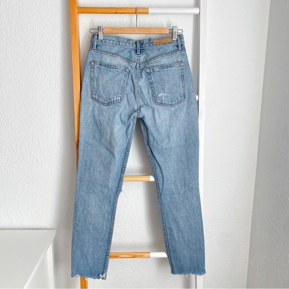 GRLFRND Karolina High-Rise Slashed Jeans A Little More Love Distressed Raw Hem - Picture 4 of 16